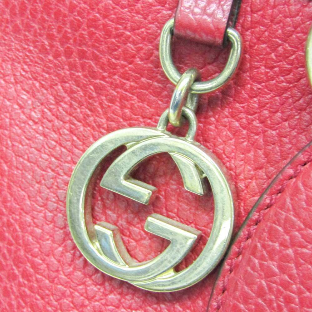 Gucci Interlocking G 449659 Women's Leather Handbag,Shoulder Bag Red Color - Picture 5 of 15